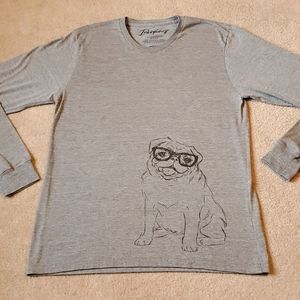 Inkopious gray long sleeved pug shirt size Medium